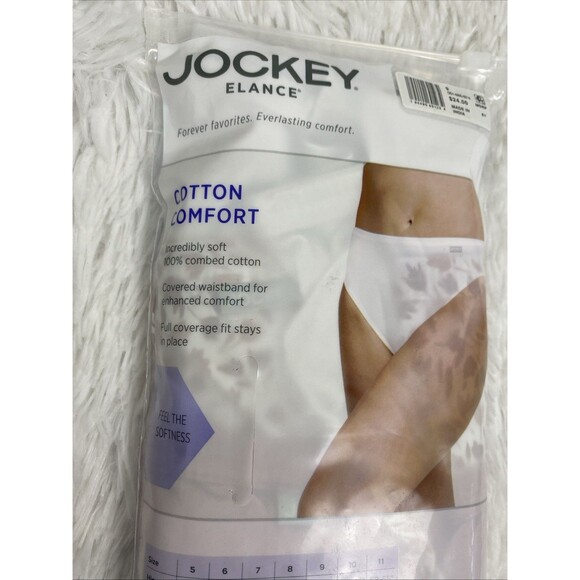 Jockey Elance Underwear French Cuts 100% Cotton Comfort 3 Pack Pink Floral White - Picture 9 of 10